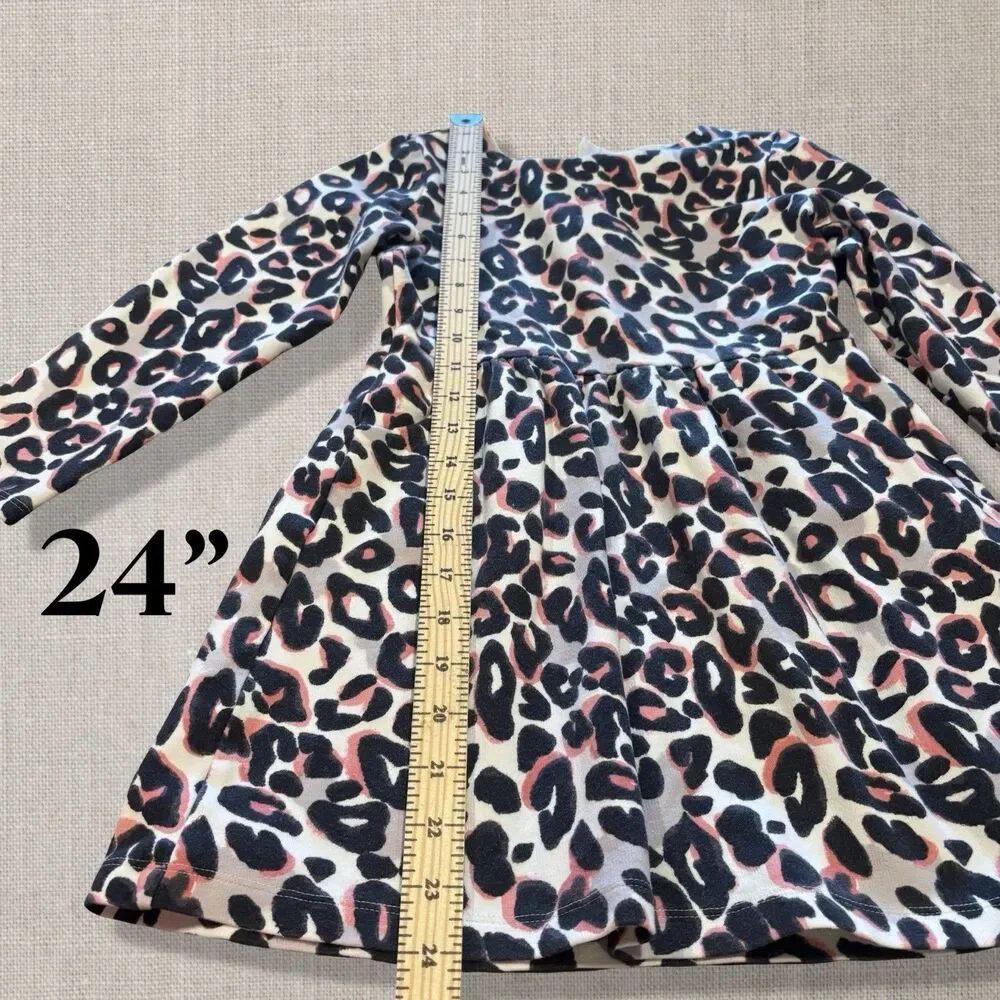 Gymboree Kitty In Pink Black Gray Leopard Print L/S Dress Size 8 Retro *Play